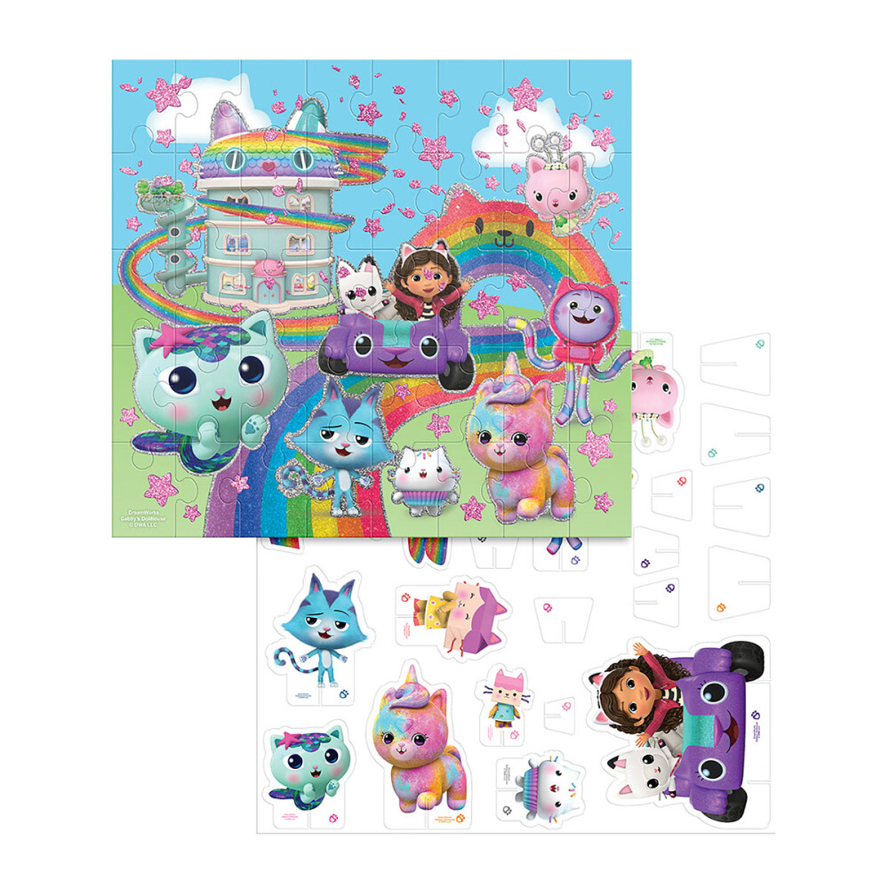 Puzzle 40P. Arma Y Juega Glitter Gabbys Dollhouse PUZZLE 40P. ARMA Y JUEGA GLITTER GABBYS DOLLHOUSE JCA-4306