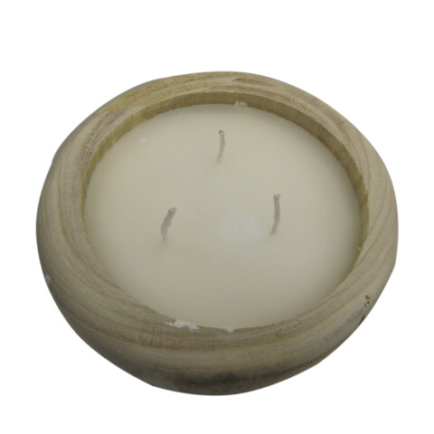 Vela Redonda con Soporte de Madera 19 x 6 cm U