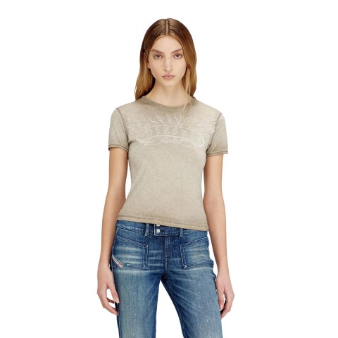 Camiseta Para Mujer T-Uncuties-Long-Aa2 Beige