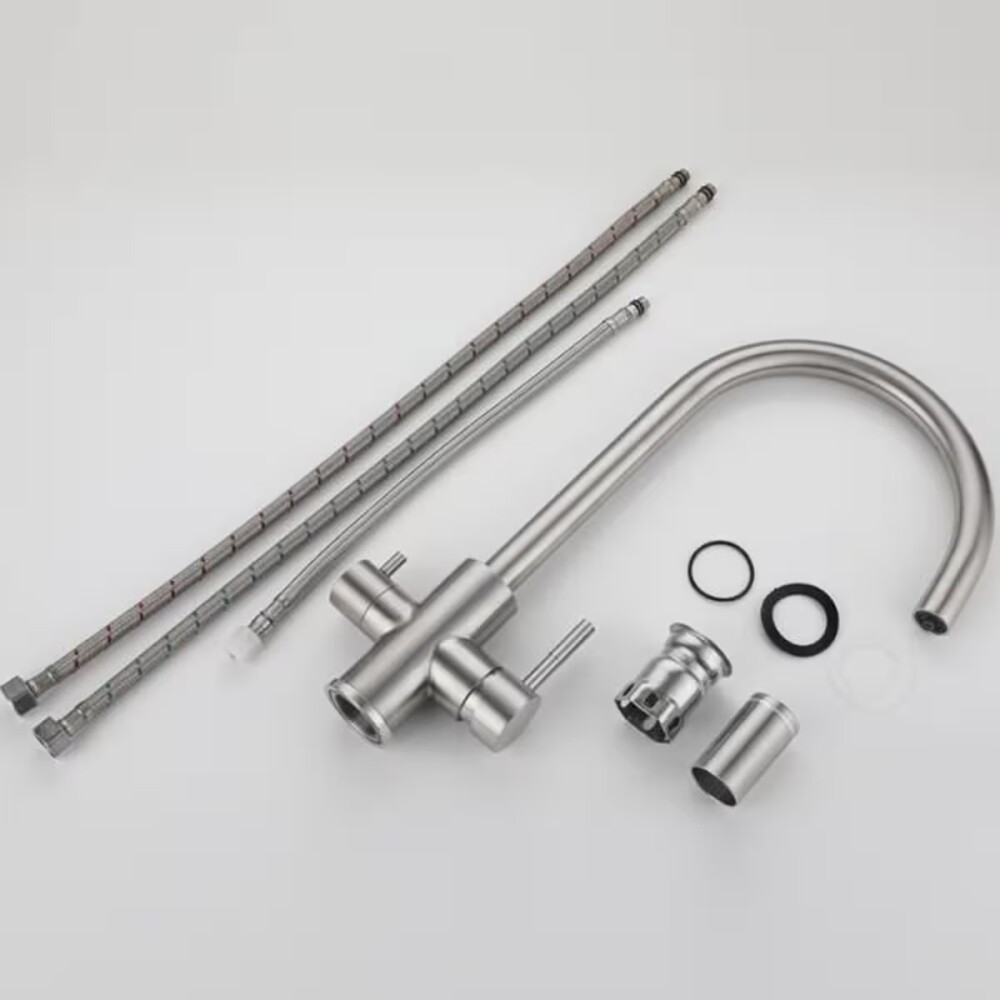 Grifería de Cocina Monocomando de mesada Milano con salida purificador Gris Satinado Grifería De Cocina Monocomando De Mesada Milano Con Salida Purificador Gris Satinado