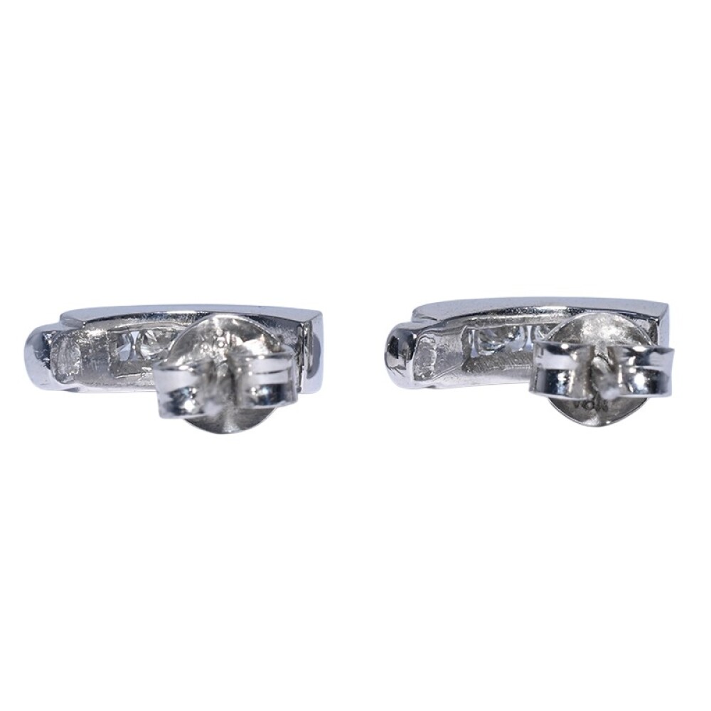 Caravanas Oro 18 k blanco y brillantes Caravanas Oro 18 k blanco y brillantes