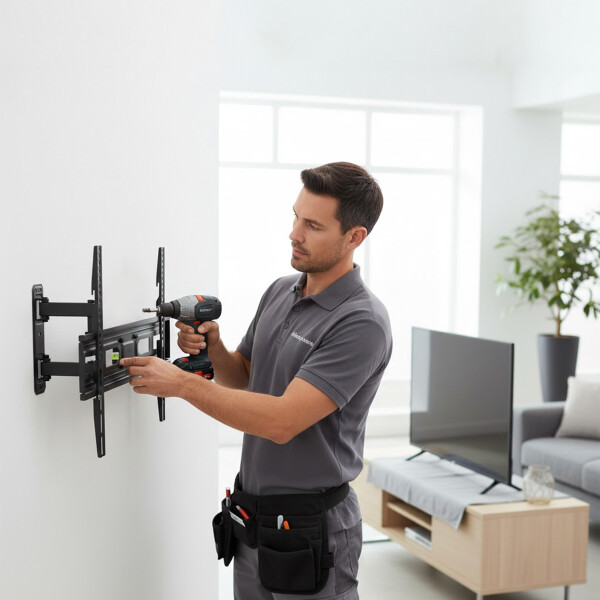 Soporte De Pared Movil Brazo Acero Tele Tv De 37-70" Brateck Color Negro