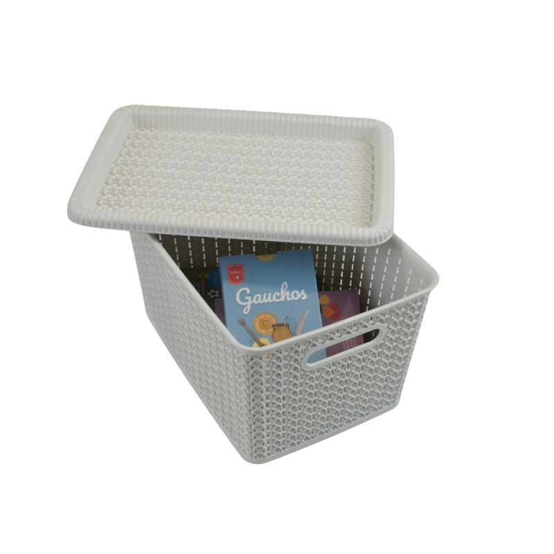 Caja organizadora simil ratá 5L BLANCO