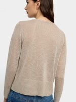 Jersey De Punto Semitransparente beige