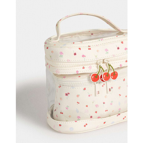 Set De Portacométicos Blanco Crudo