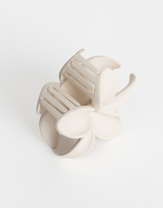 Broche Hawaianas Broche Acrílico Flor Hawaiana - Blanco Crudo