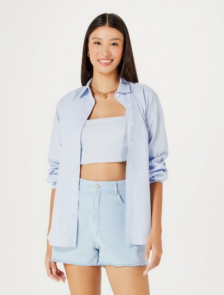 TOP FEMENINO ENTALLADO CELESTE