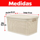 Set x6 Caja simil ratán 7,5 lts BEIGE
