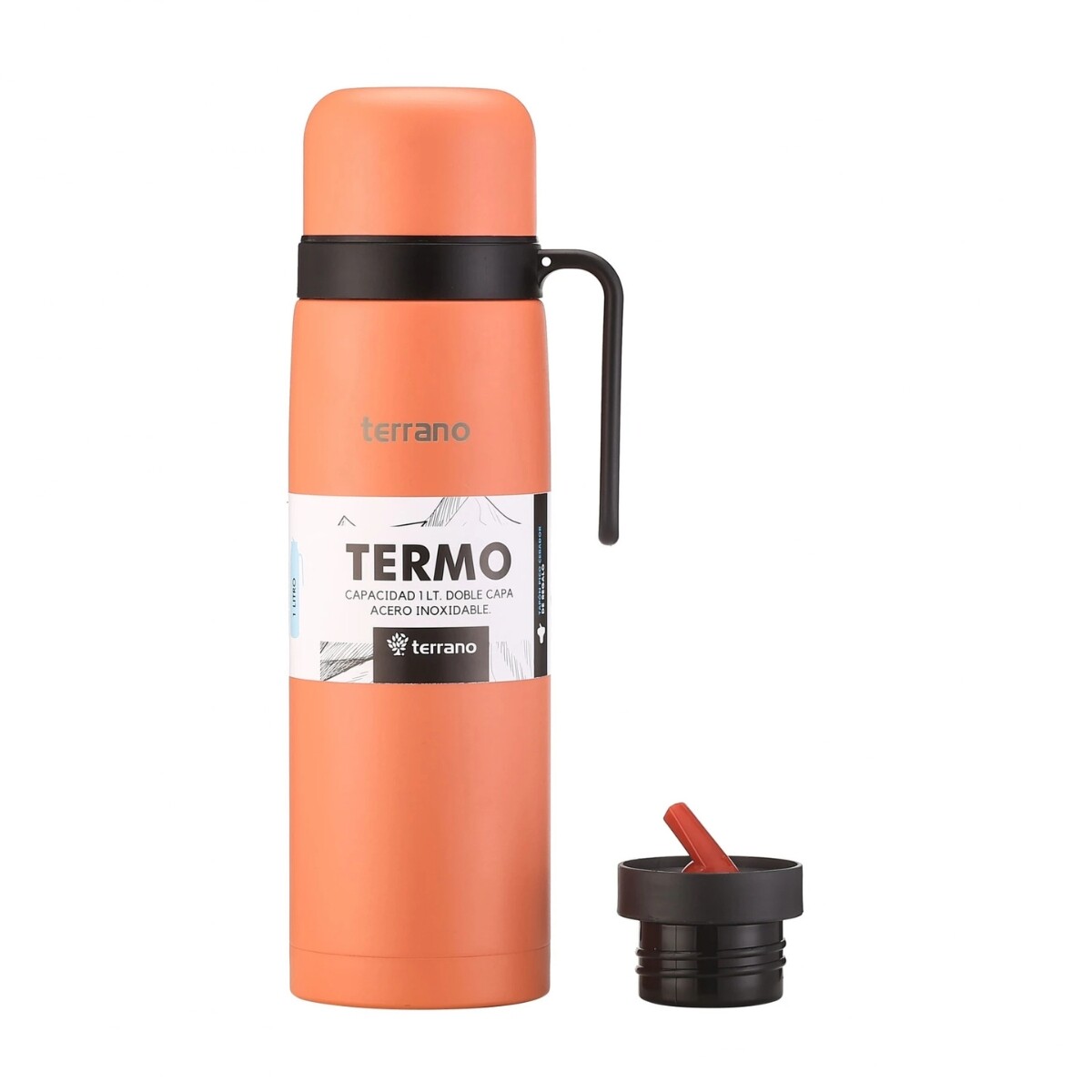 Termo Terrano Premium 1L con Manija Rígida - CORAL 