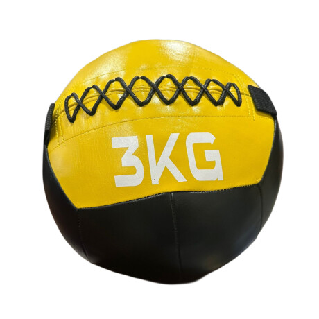 Pelota Wallball WLBC-3 de Cuero Sintético 3kg Ub AMARILLO-NEGRO