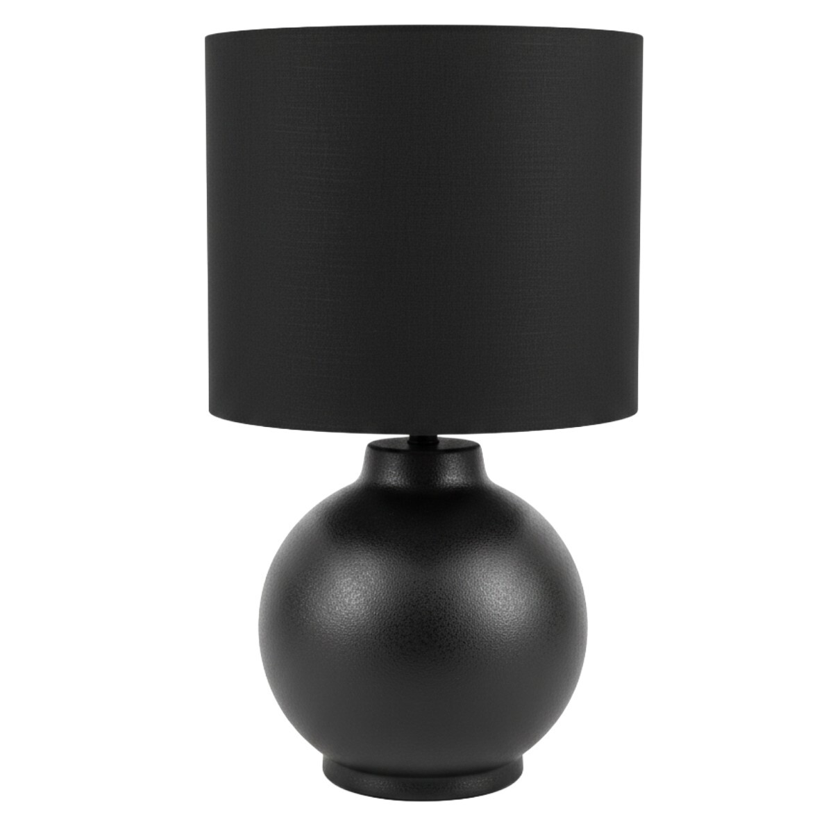 LAMPARA NEGRA C/BASE CERAMICA NEGRA P/MESA 