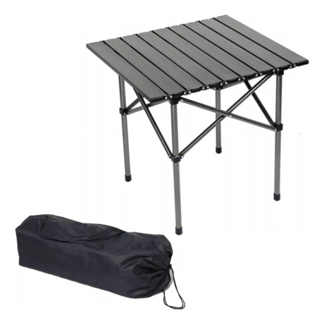 Mesa Chica Camping Aluminio Plegable Compacta Con Bolso Negro