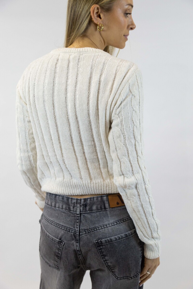 Buzo chenille Zara Blanco