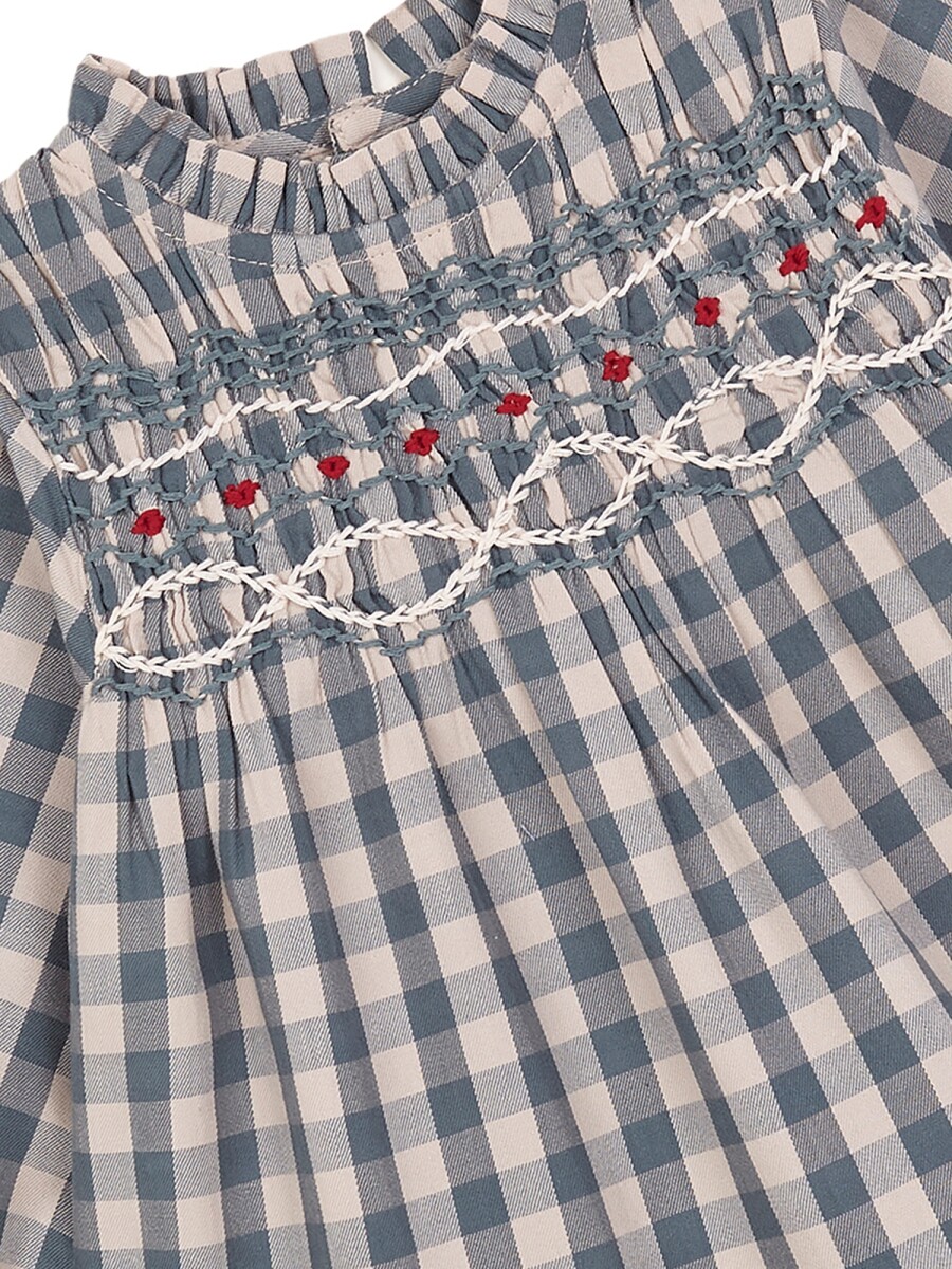 Vestido Cuadros Con Bobo Petroleo