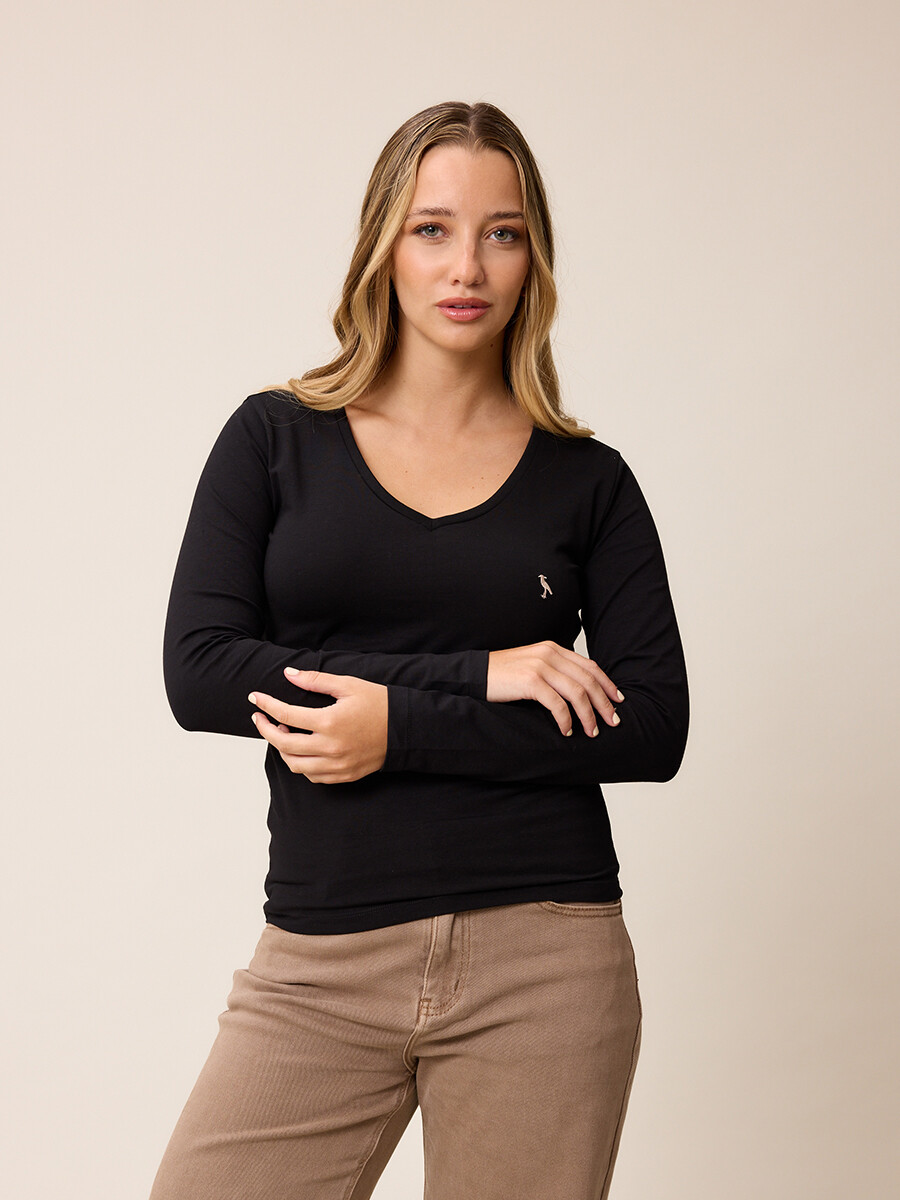 T-SHIRT M/L NOAN POLANCO - Negro 