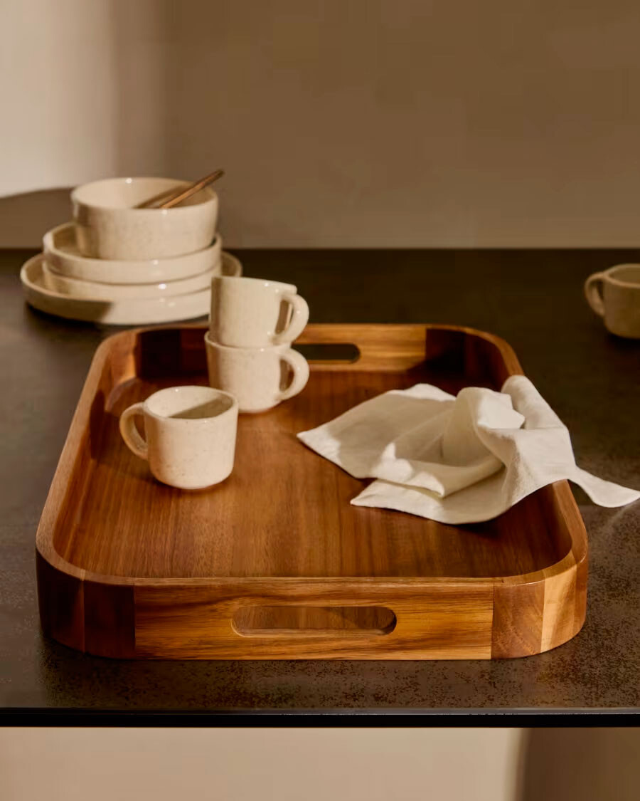 Bandeja grande Sesilu de madera de acacia FSC 100% Bandeja grande Sesilu de madera de acacia FSC 100%
