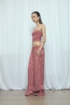 Top bandeau rayado PREVENTA rosa