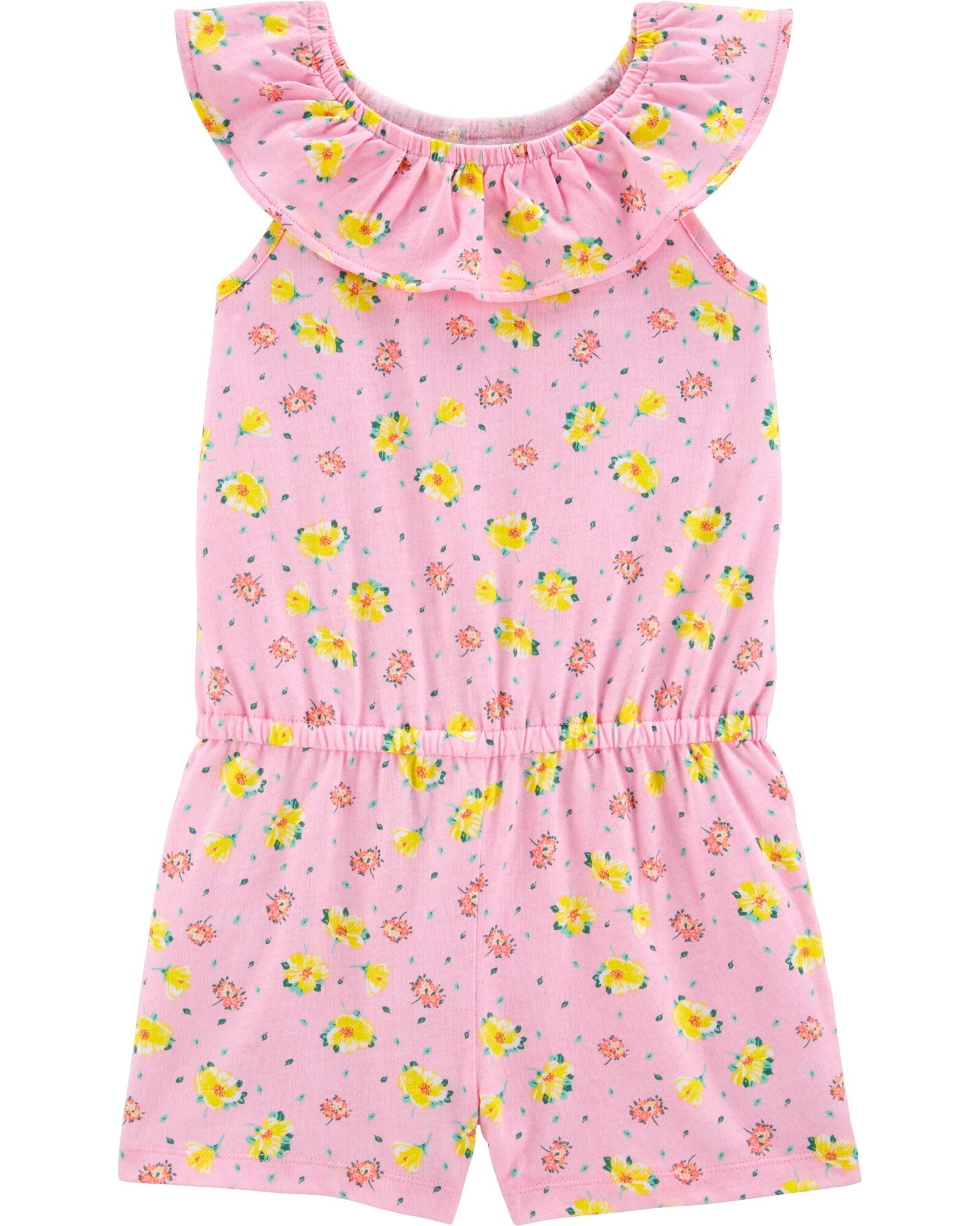 Enterito de algodón floreado con volado Sin color