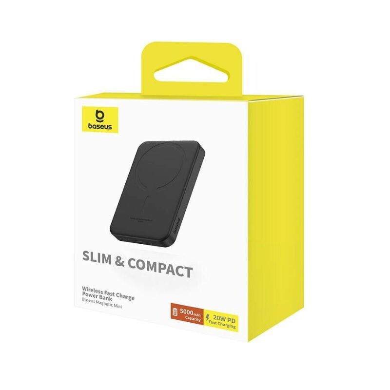Cargador Portatil Baseus 20W 5000mah Mini MagSafe Black P10022107113 Cargador Portatil Baseus 20W 5000mah Mini MagSafe Black P10022107113