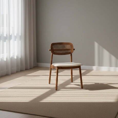 SILLA DE COMEDOR RATTAN-Y-MADERA MARRON DANIELLE