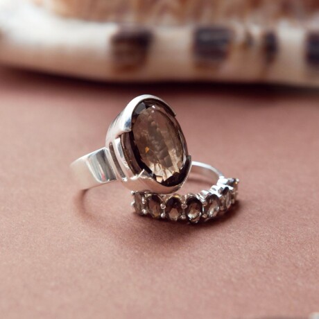Anillo Oasis Cuarzo Ahumado - Plata 925 Anillo Oasis Cuarzo Ahumado - Plata 925