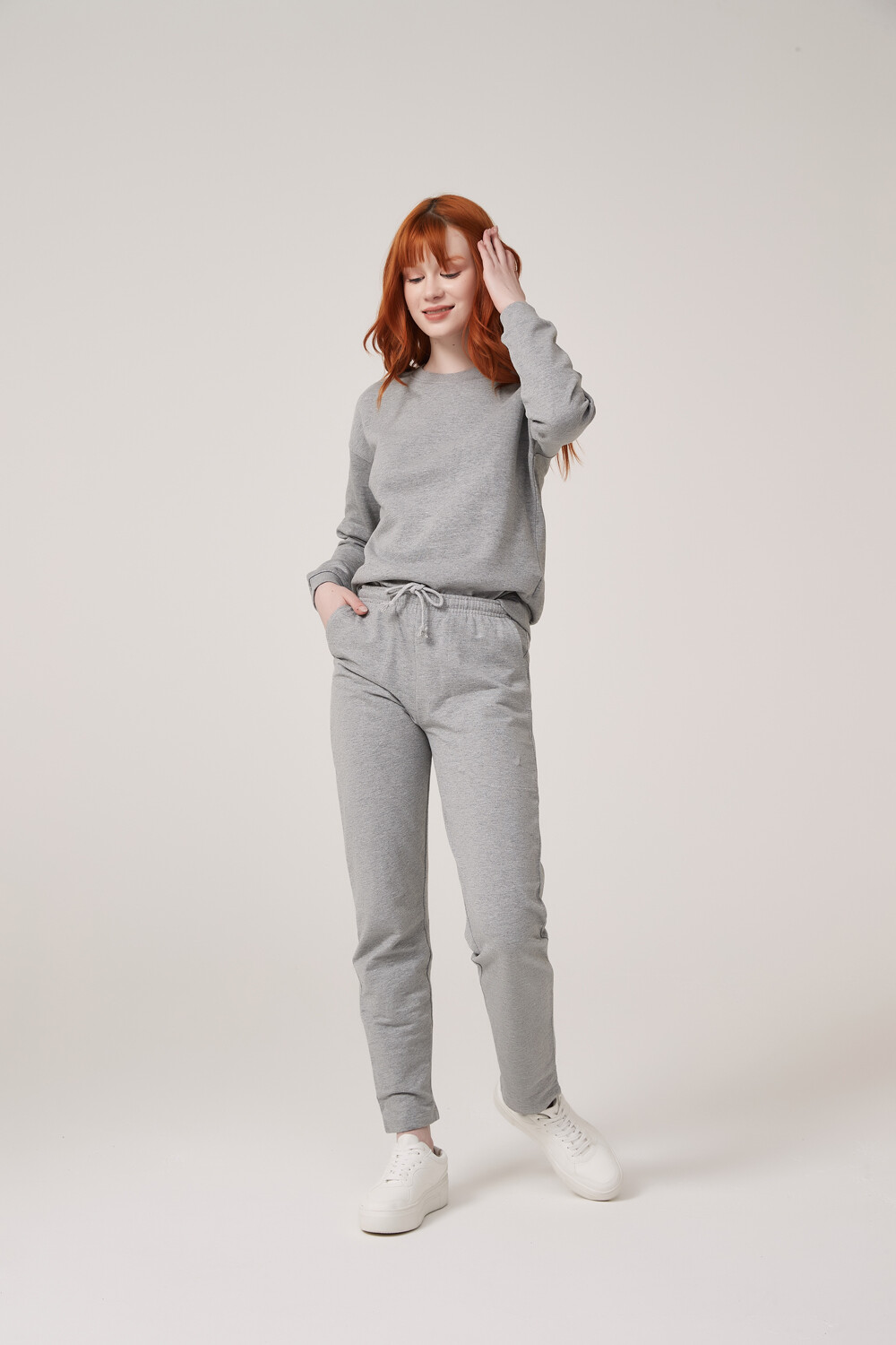 Pantalon Mixti Gris Melange Medio