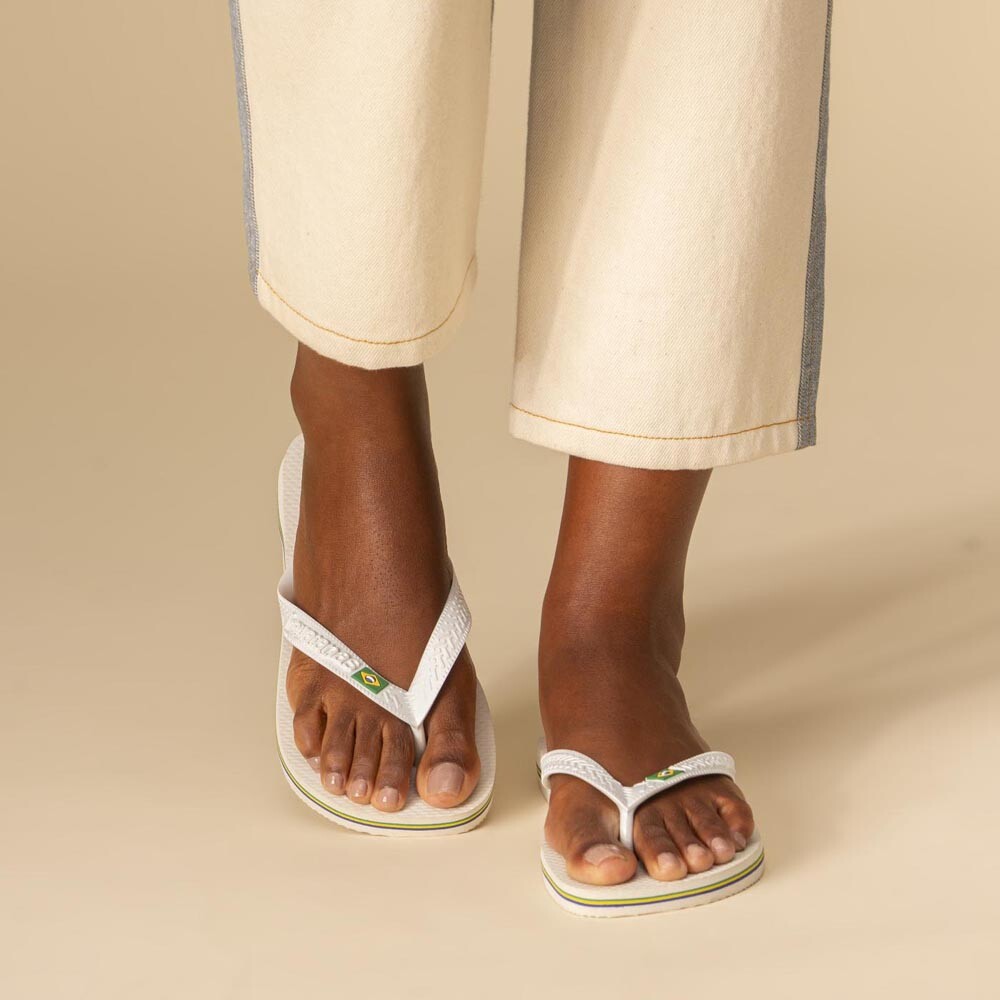Sandalias Havaianas Brasil Unisex Blanco