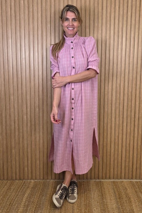 Vestido Maldivas Cuadros Rosa