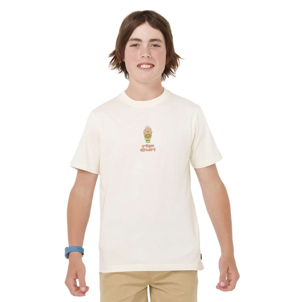 Remera Rip Curl Cosmic Skull Niño - Blanco 