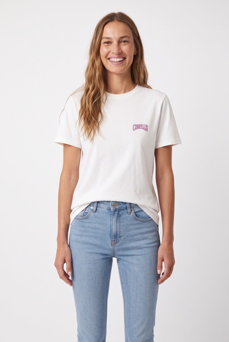 REMERA PINK CRUELLA - OFF WHITE 