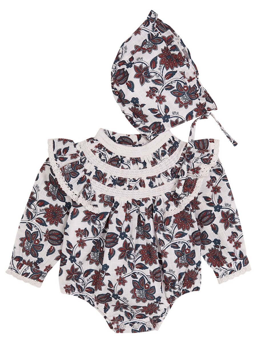 Conjunto De Ranita A Juego Con Capota Blanco Roto