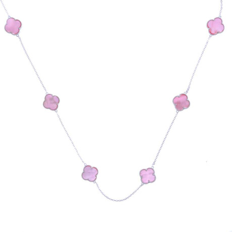 Gargantilla de plata 925 rodinada Nácar Rosado