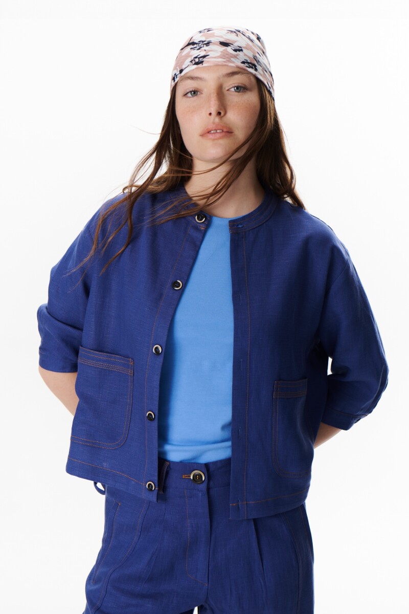 CHAQUETA LINO SOHO AZUL