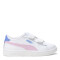 Championes Infantiles Puma Smash 3.0 Leather Blanco - Rosa - Violeta Lavanda