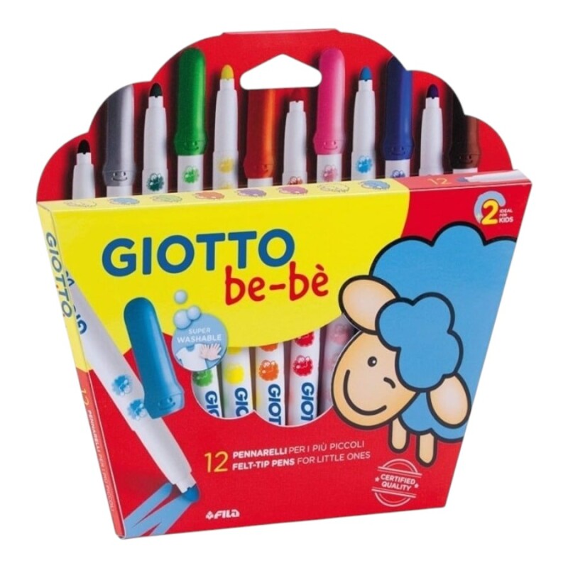 Marcadores Giotto Bebé 12 Colores Súper Lavables Marcadores Giotto Bebé 12 Colores Súper Lavables