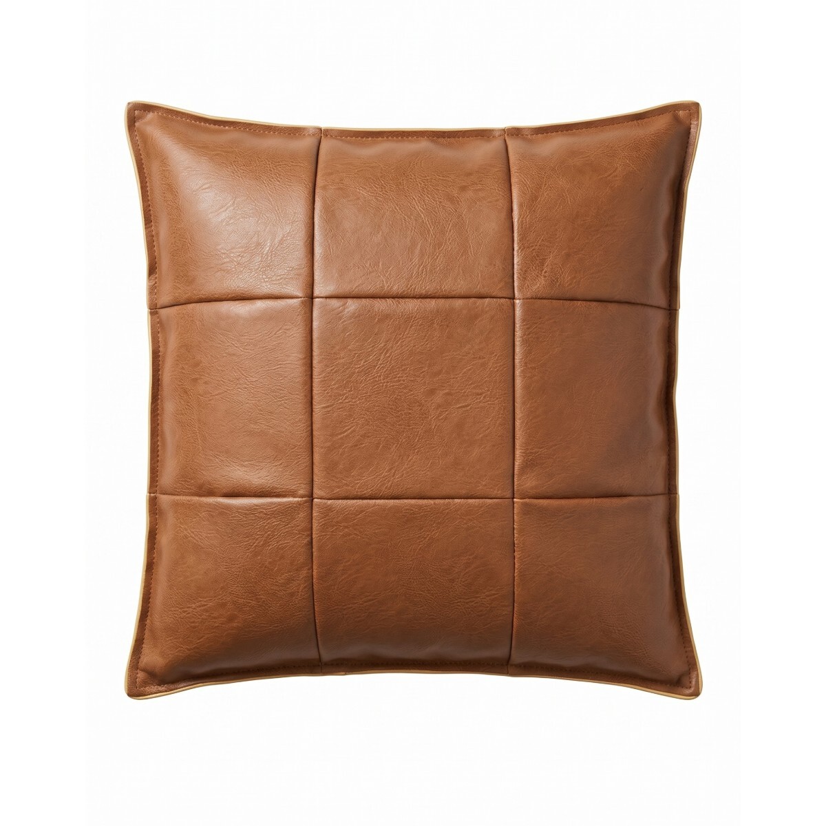 COJIN CUAD SIMIL CUERON CAMEL 45X45X15CM 