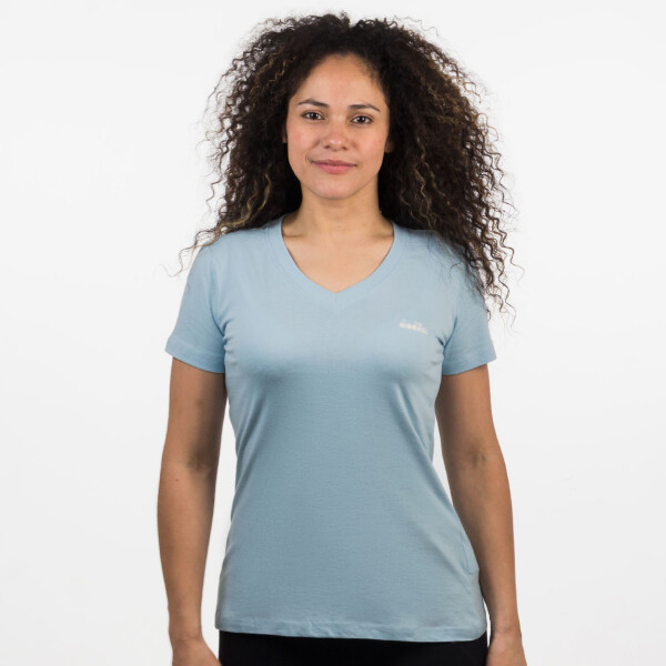 Diadora Dama Sport T-shirt Ladies V Neck- Blue Sky Celeste