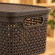 Caja simil ratán 7,5 lts CHOCOLATE