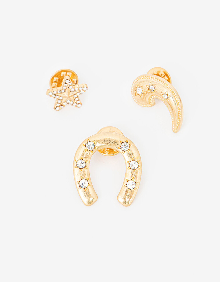 Prendedor Strass Set De Prendedores - Dorado Oro Amarillo