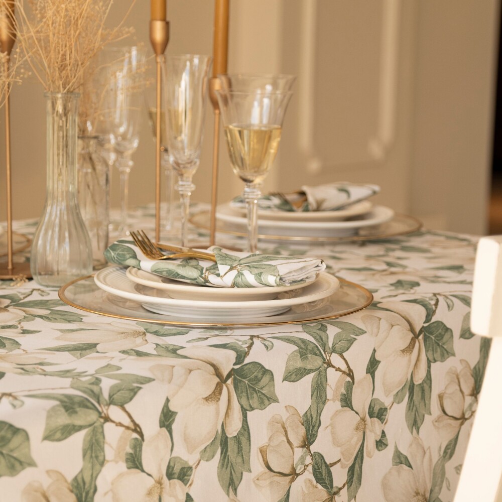 Mantel Clásico 100% Algodón 220cm - Pilar Magnolia