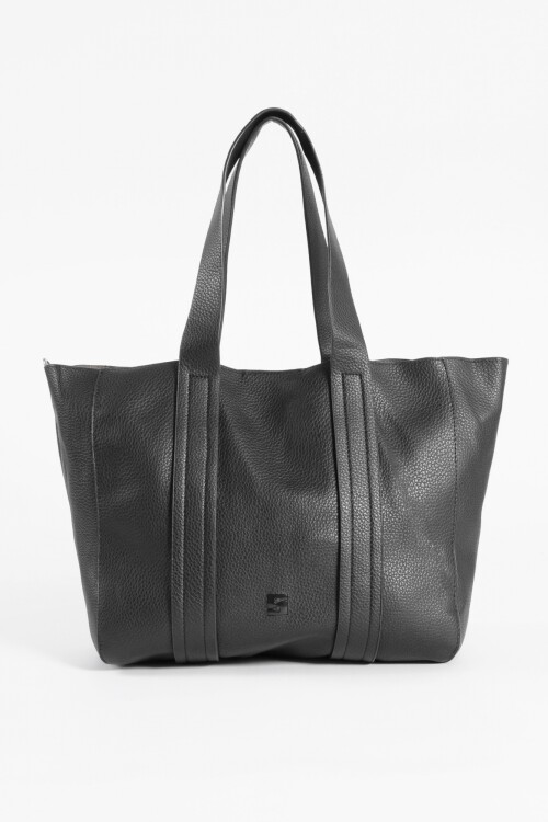 Shopper con pespuntes negro