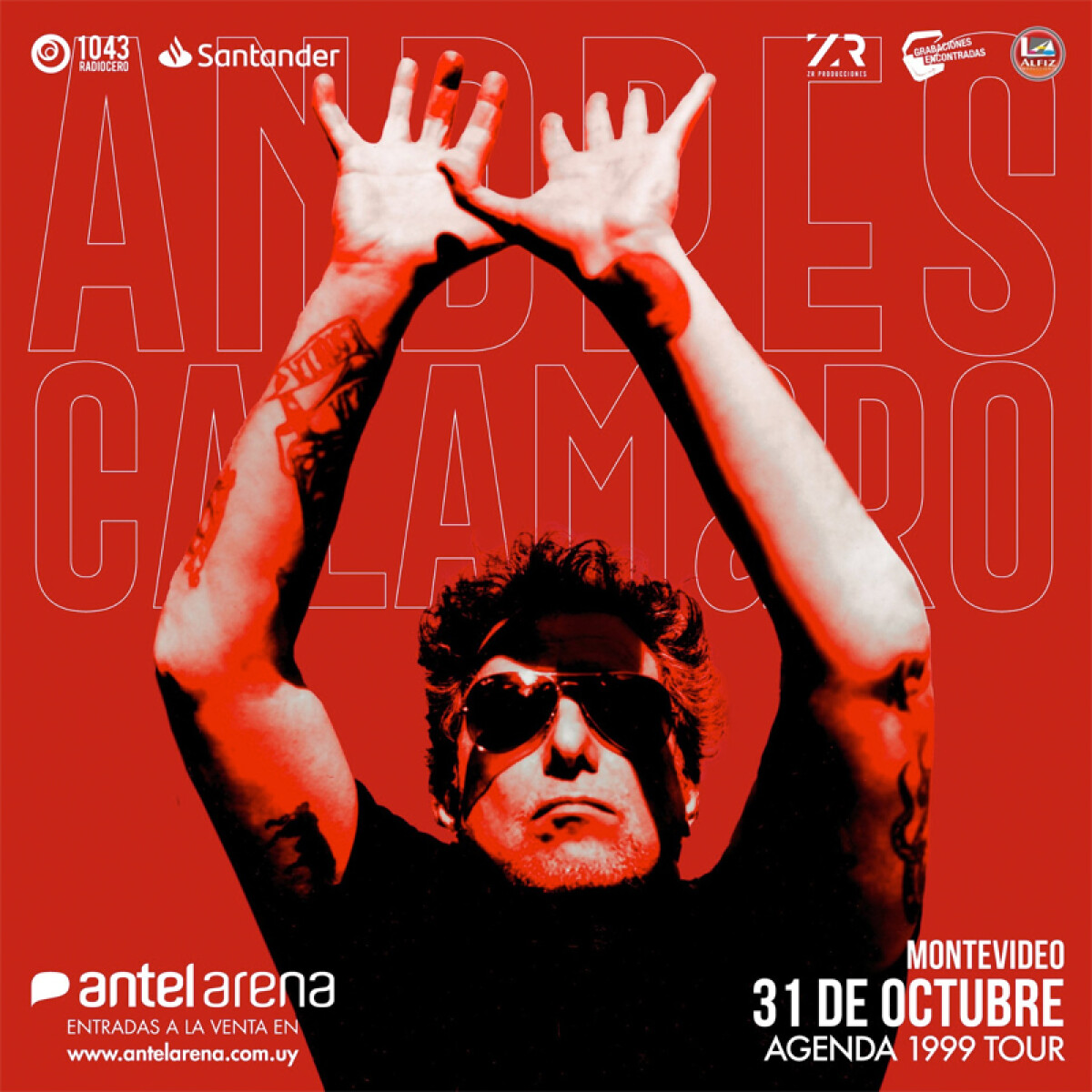 Entrada Concierto Andrés Calamaro Agenda 1999 Tour - Sector D 