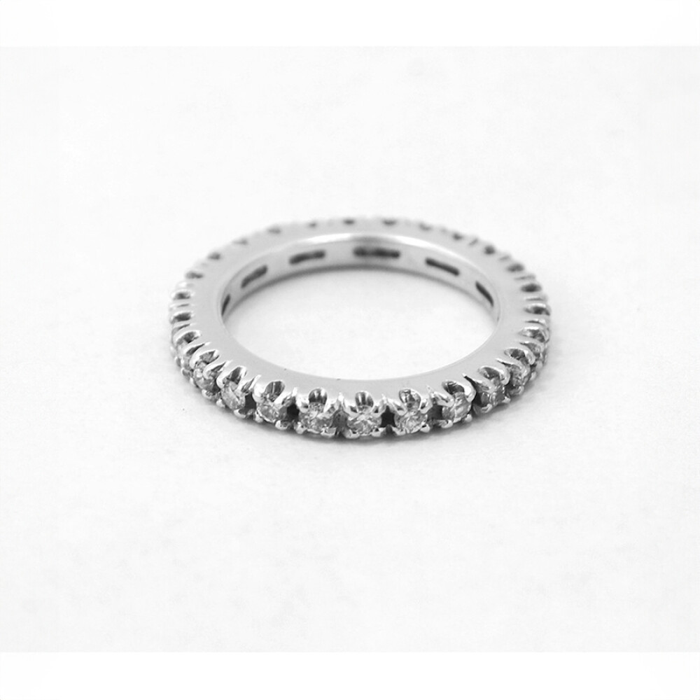 Anillo Sin Fin 18K Blanco Y Brillantes Anillo Sin Fin 18K Blanco Y Brillantes