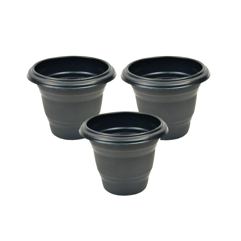 Set x3 maceta redonda 1,7 lts NEGRO