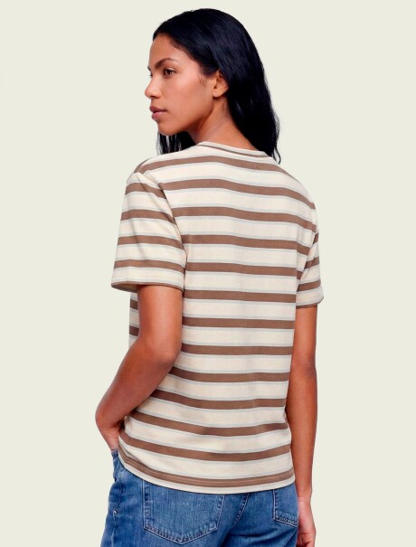 CAMISETA BÁSICA A RAYAS MULTICOLOR