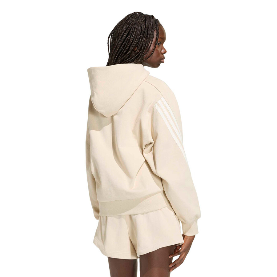 Canguro de Mujer Adidas Kit 3 Stripes Beige - Blanco
