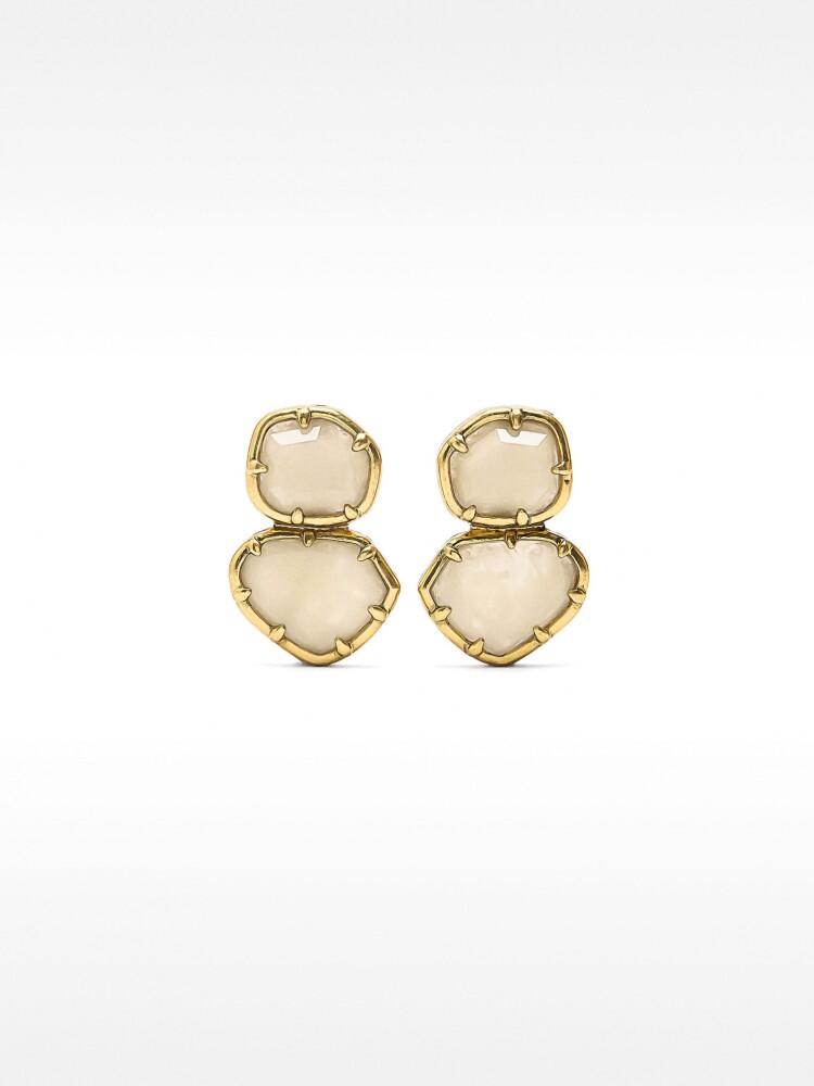 Pendientes Dorados Con Efecto Piedra crudo
