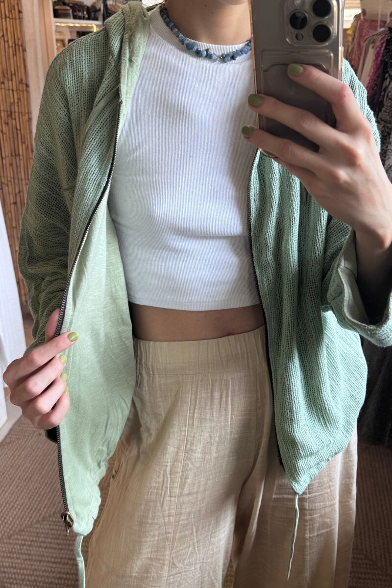 Campera agua reversible Verde agua