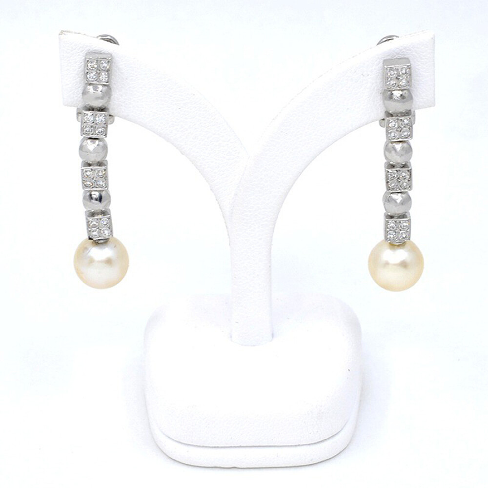 Caravanas En Oro 18K, Brillantes Y Perlas De Cultivo Caravanas En Oro 18K, Brillantes Y Perlas De Cultivo