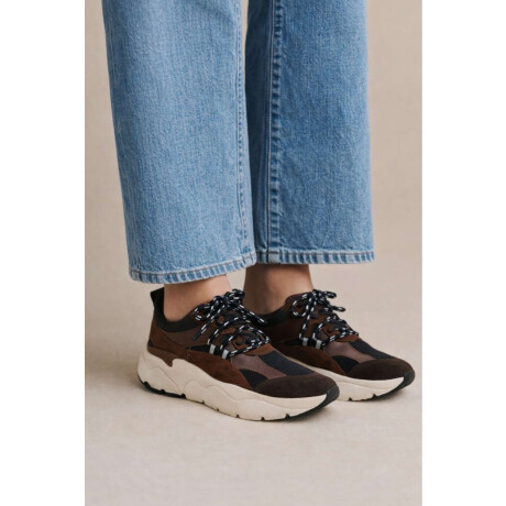 Zapatilla Combinada Chocolate